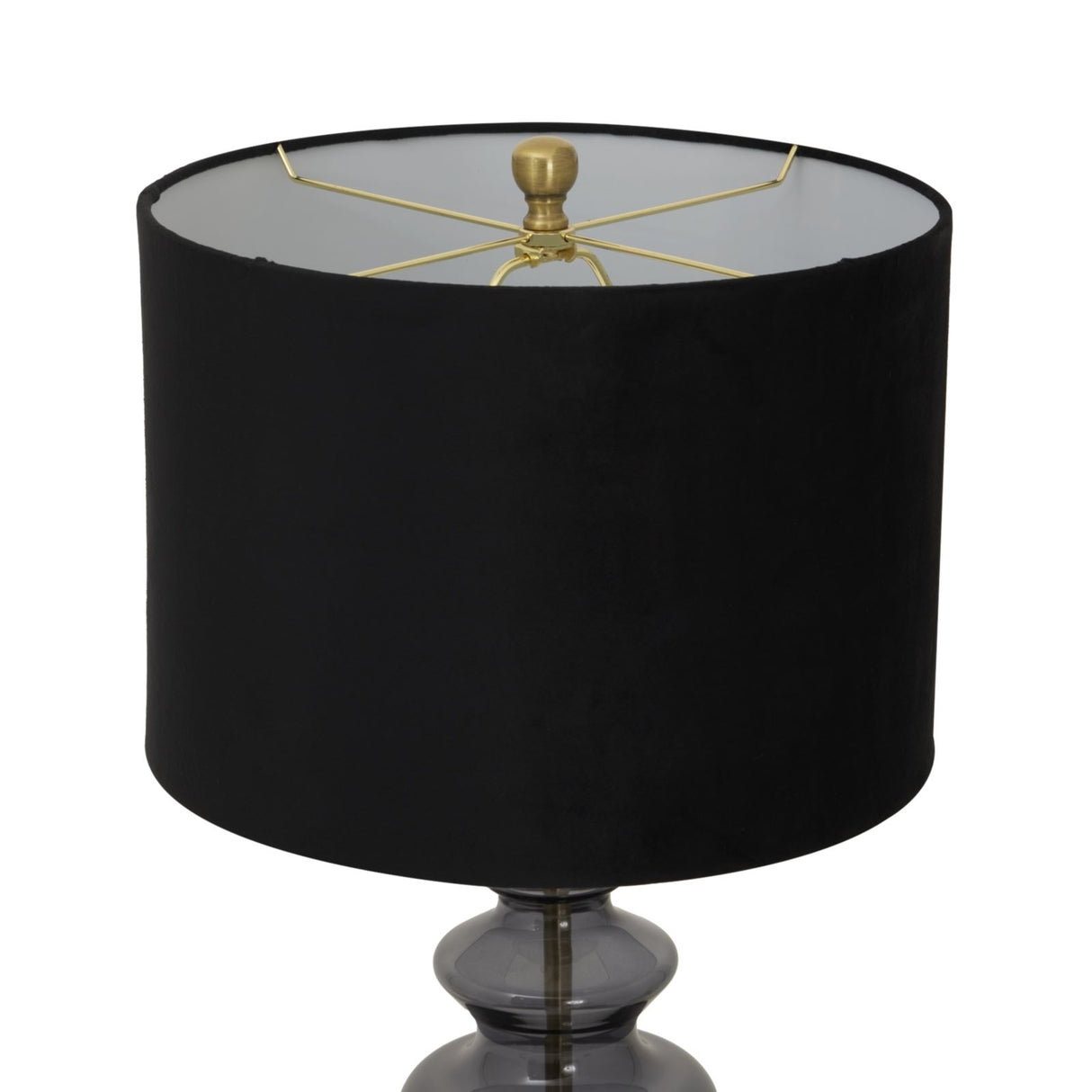 Luxton Glass Urn Table Lamp with Velvet Shade