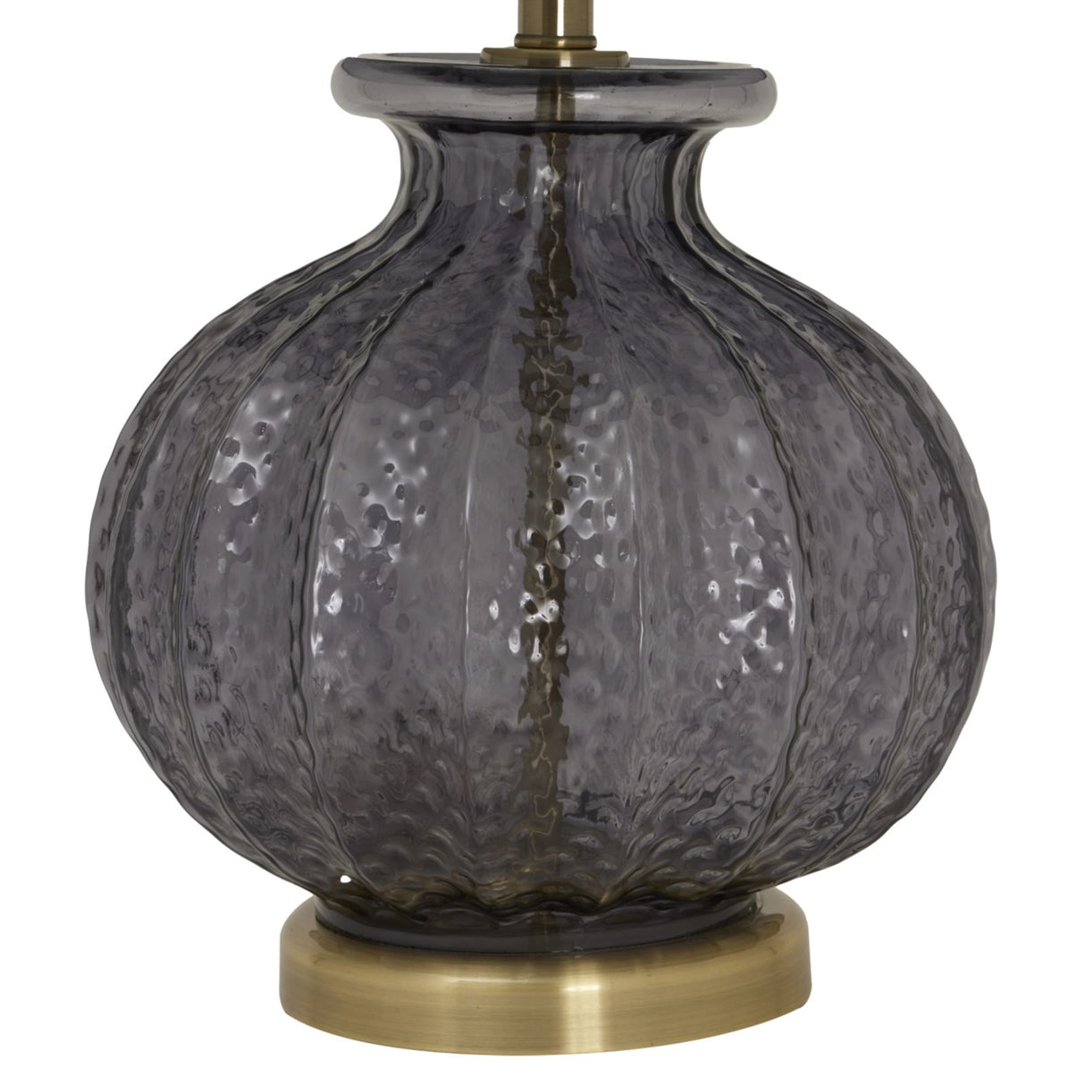 Luxton Glass Fluted Lamp with Velvet Shade