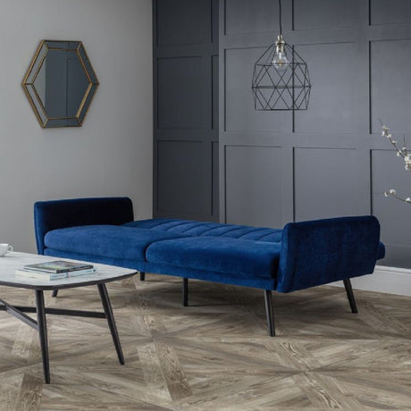 Afina 3 Seater Velvet Clic Clac Fold Down Sofa Bed - Julian Bowen
