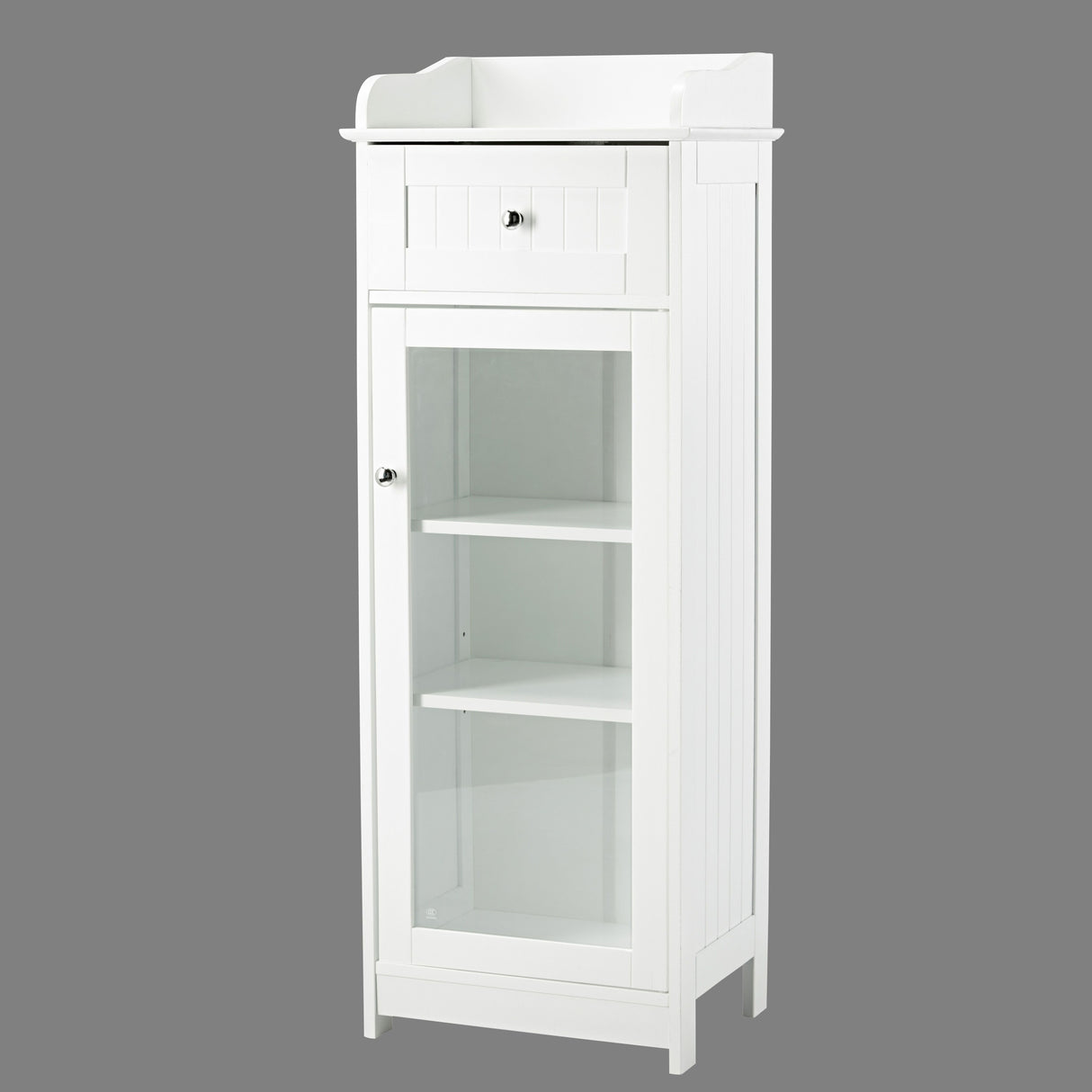 Alaska White Glass Fronted Cabinet - LPD