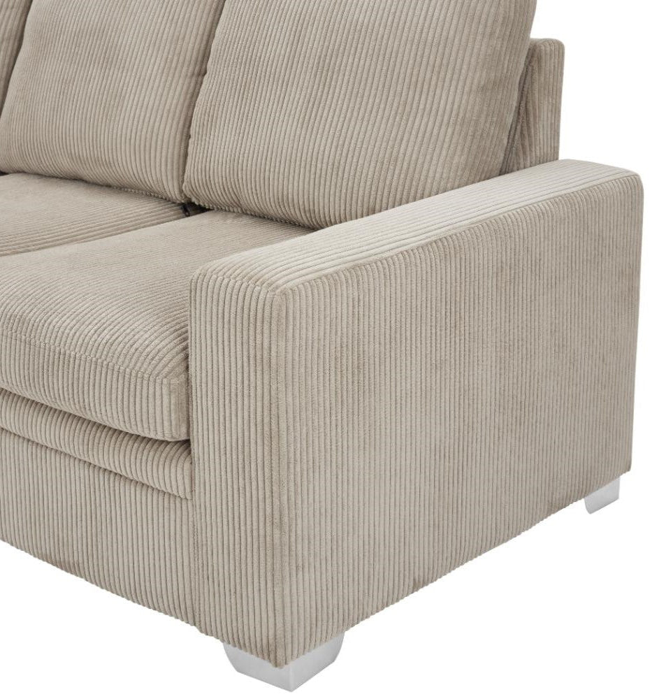 Allison Jumbo Cord Left Hand Corner Sofa - TGC