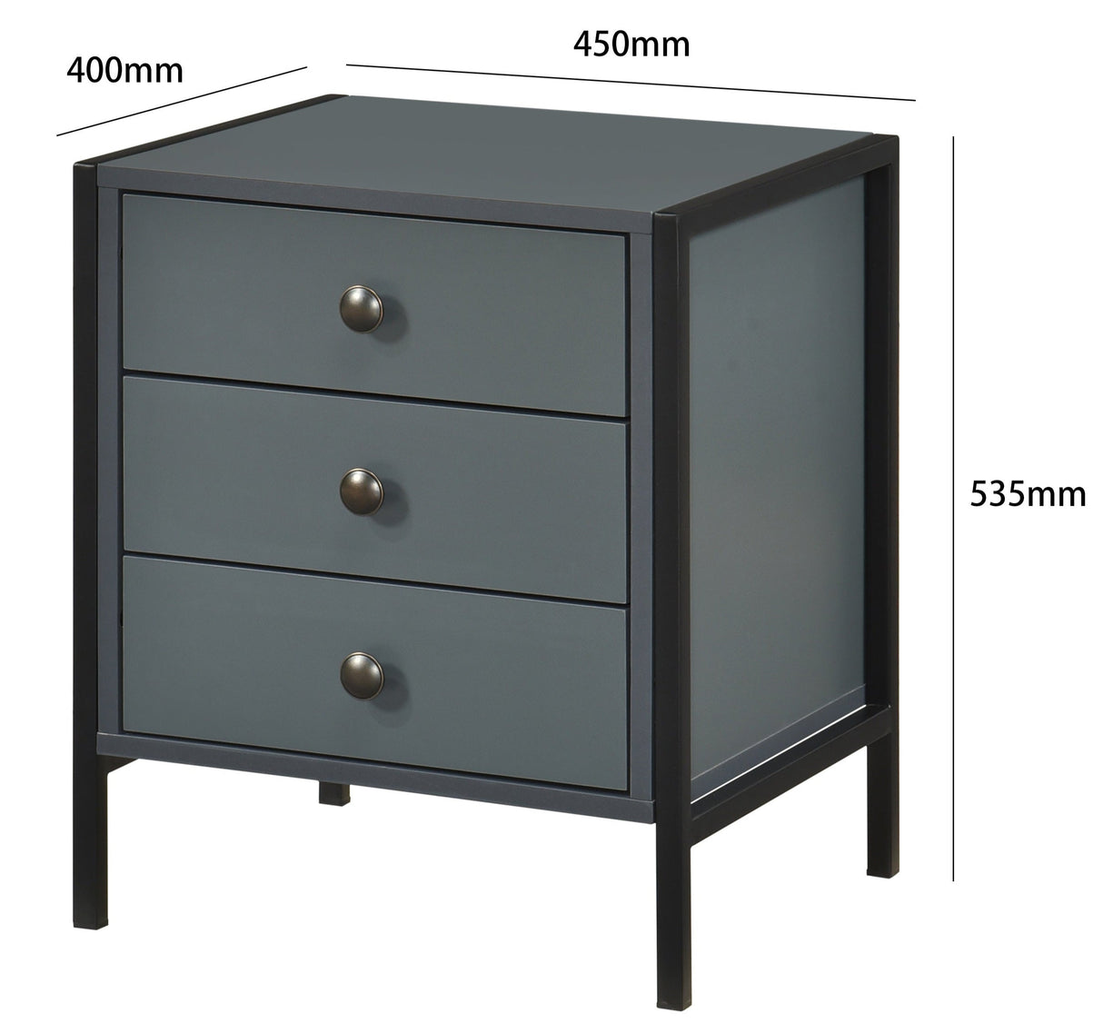 Alva 3 Drawer Bedside Table - Swish Furniture