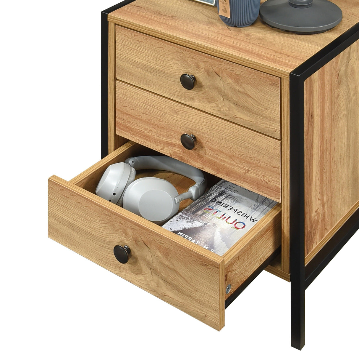 Alva 3 Drawer Bedside Table - Swish Furniture