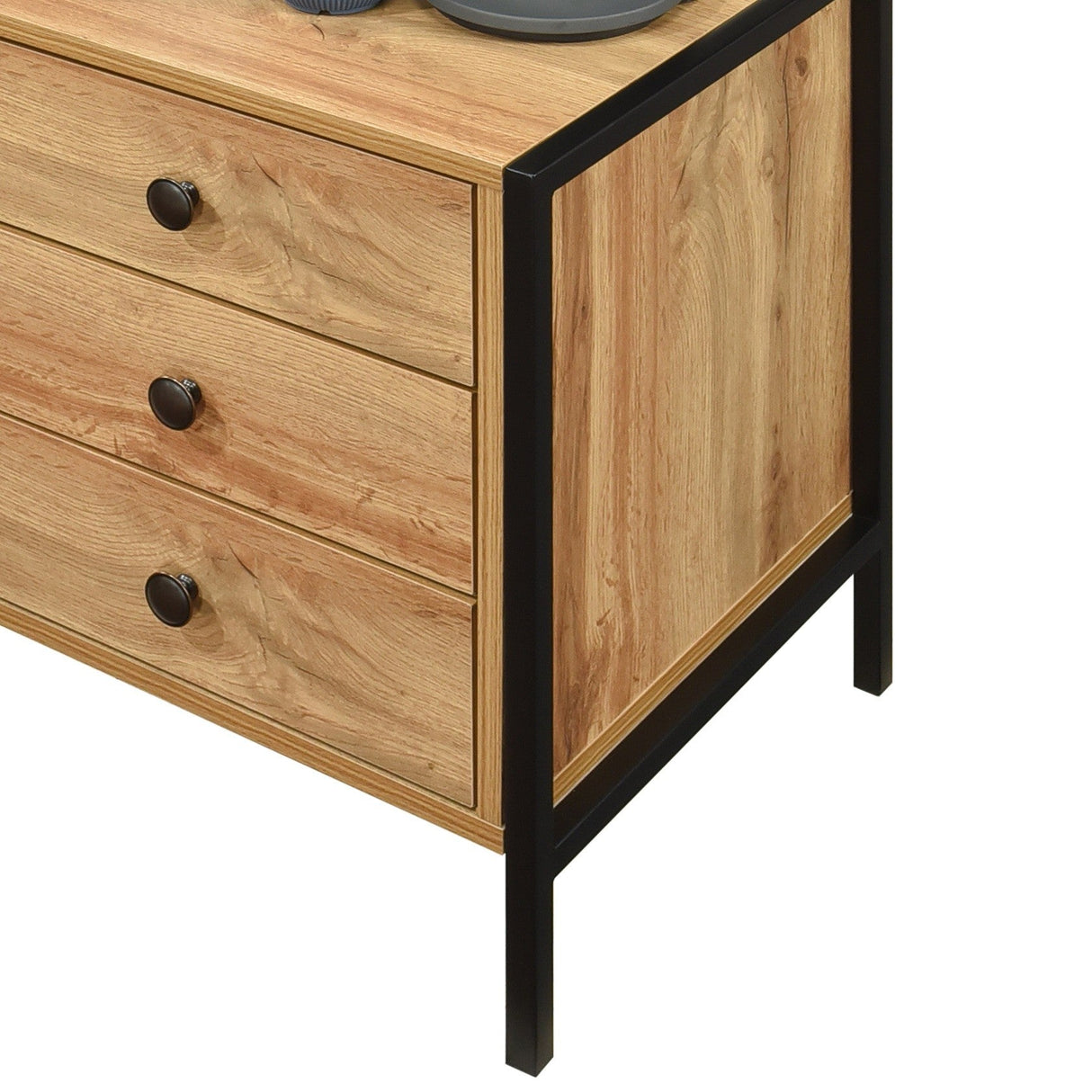Alva 3 Drawer Bedside Table - Swish Furniture