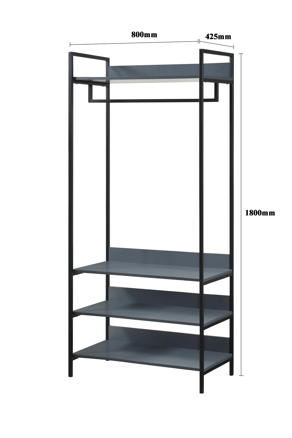 Alva Open Wardrobe with 4 Shelves - Swish Furniture