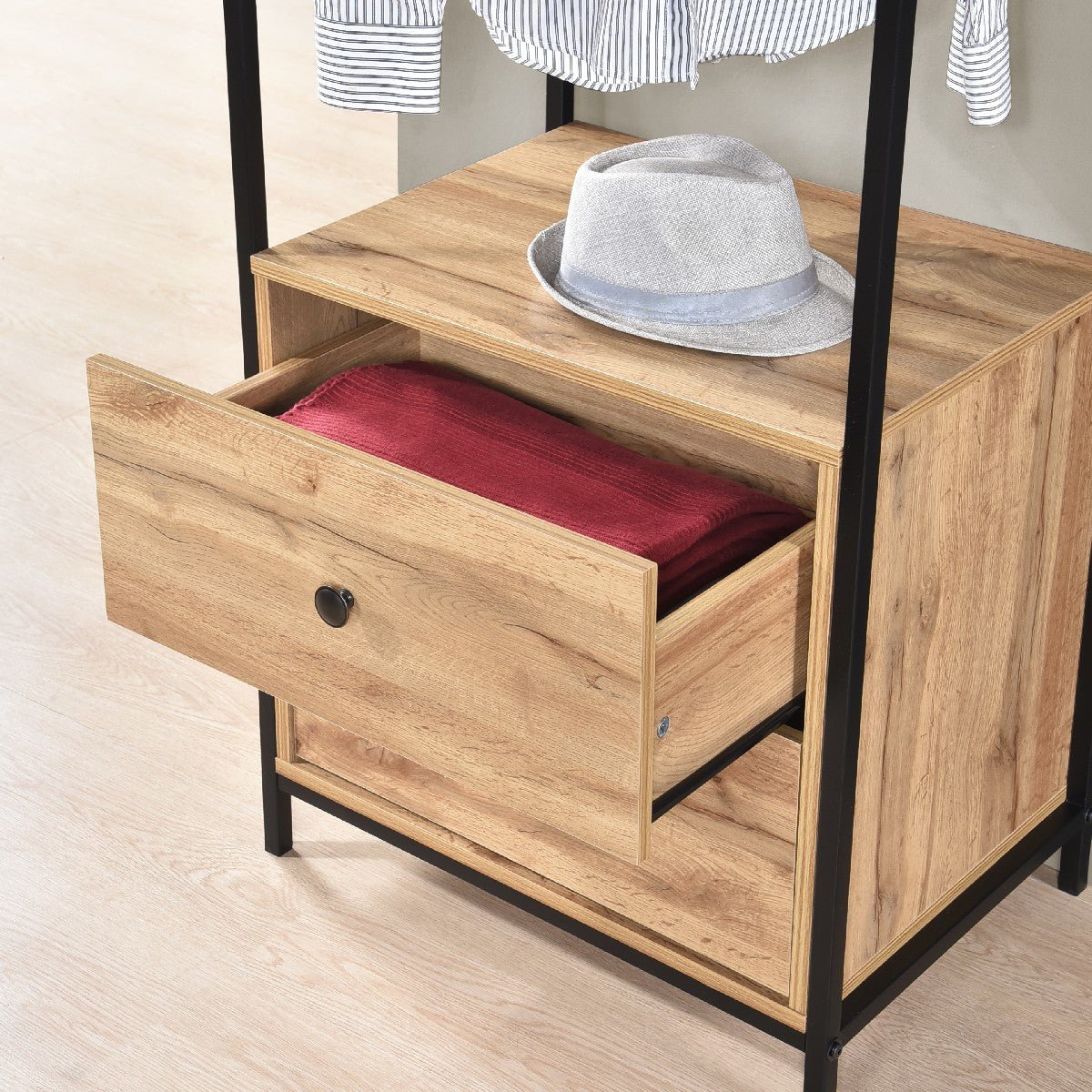 Alva Open Wardrobes with Drawers & Shelves - Swish Furniture