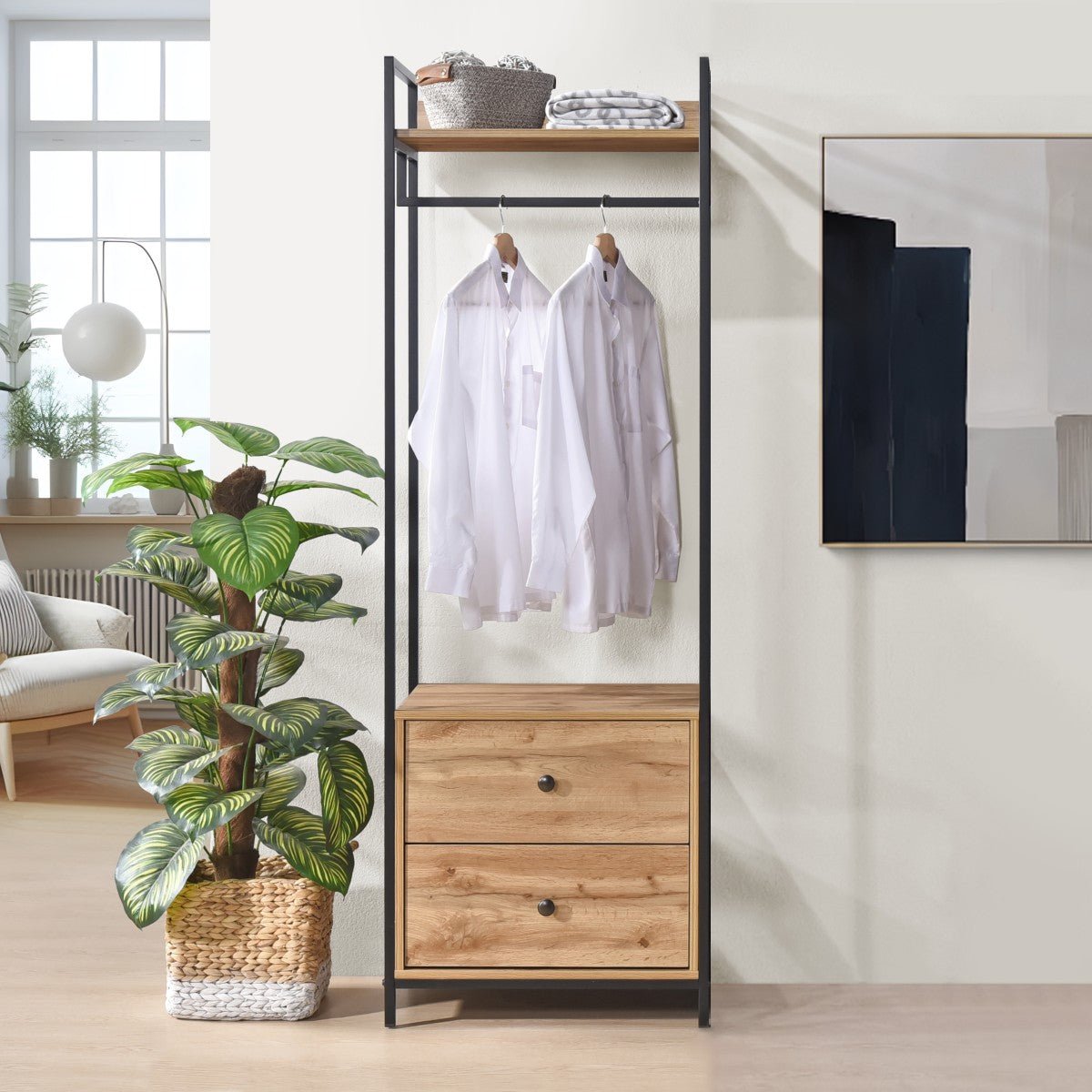 Alva Open Wardrobe with 2 Drawers | Own Furniture