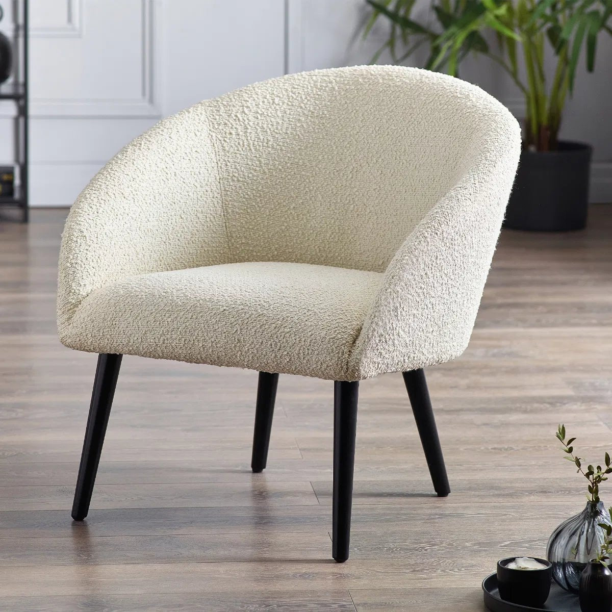 Amari Boucle Fabric Accent Chair - Julian Bowen