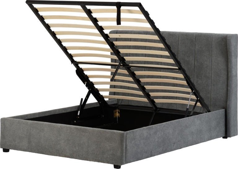 Amelia Velvet Storage Ottoman Bed - Seconique