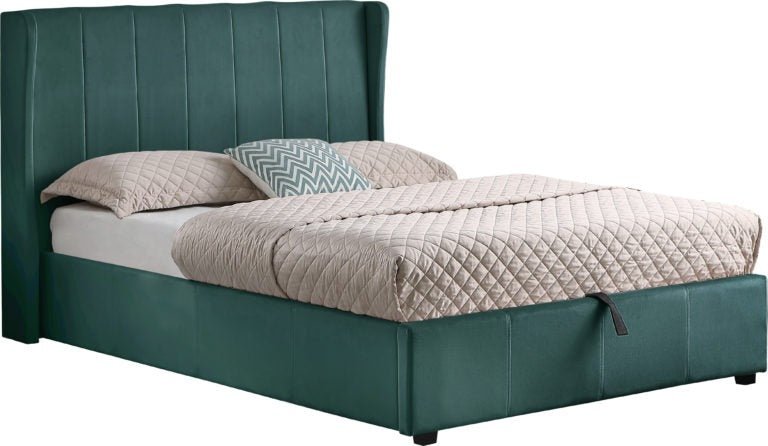 Amelia Velvet Storage Ottoman Bed - Seconique