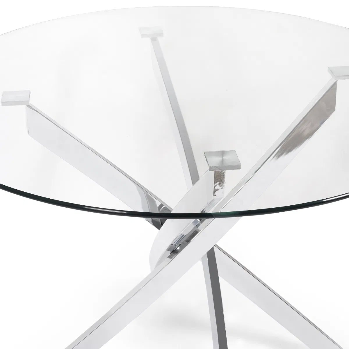 Anderson Glass Top Round Dining Table - Julian Bowen