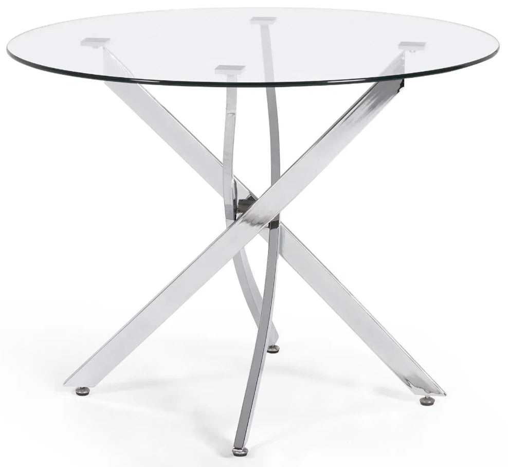 Anderson Glass Top Round Dining Table - Julian Bowen