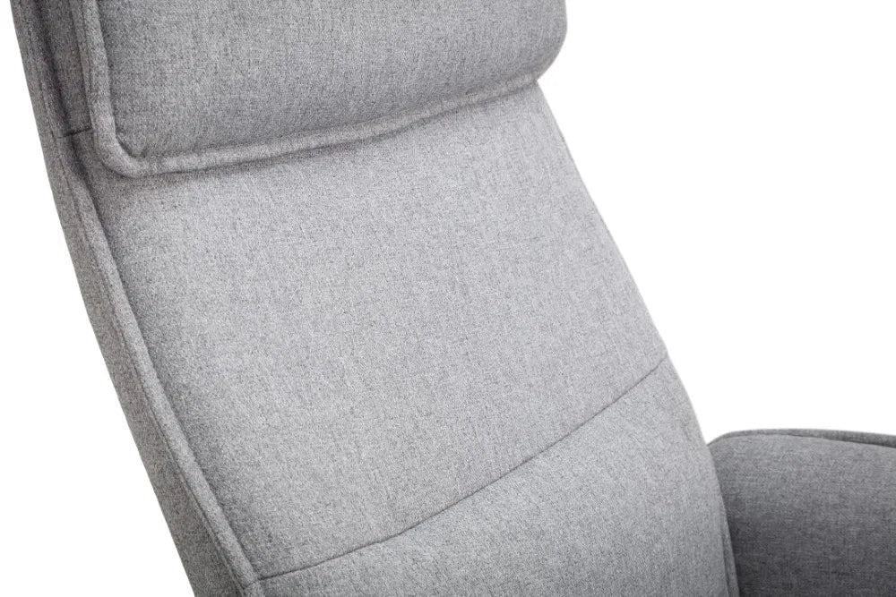 Aria Linen Recliner and Stool With Chrome Base - Julian Bowen