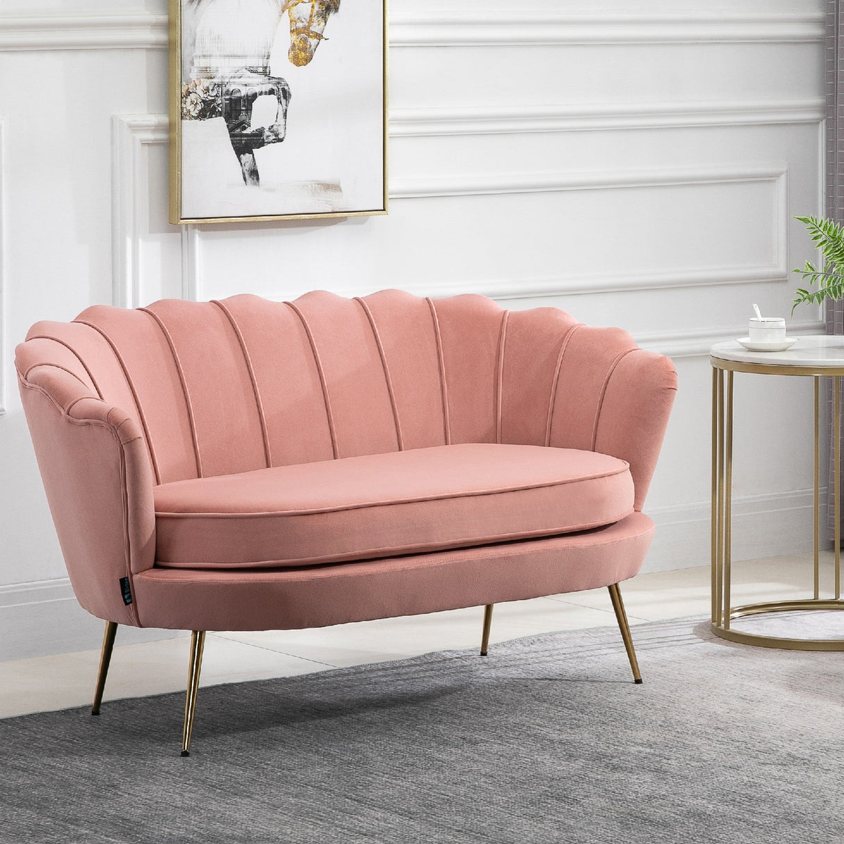 Ariel Retro Sofa with Gold Legs - Birlea