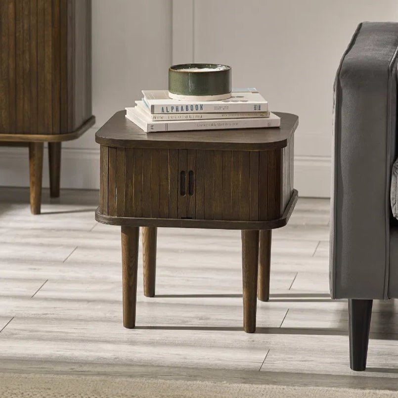 Arya Side Table with 2 Sliding Doors - Julian Bowen