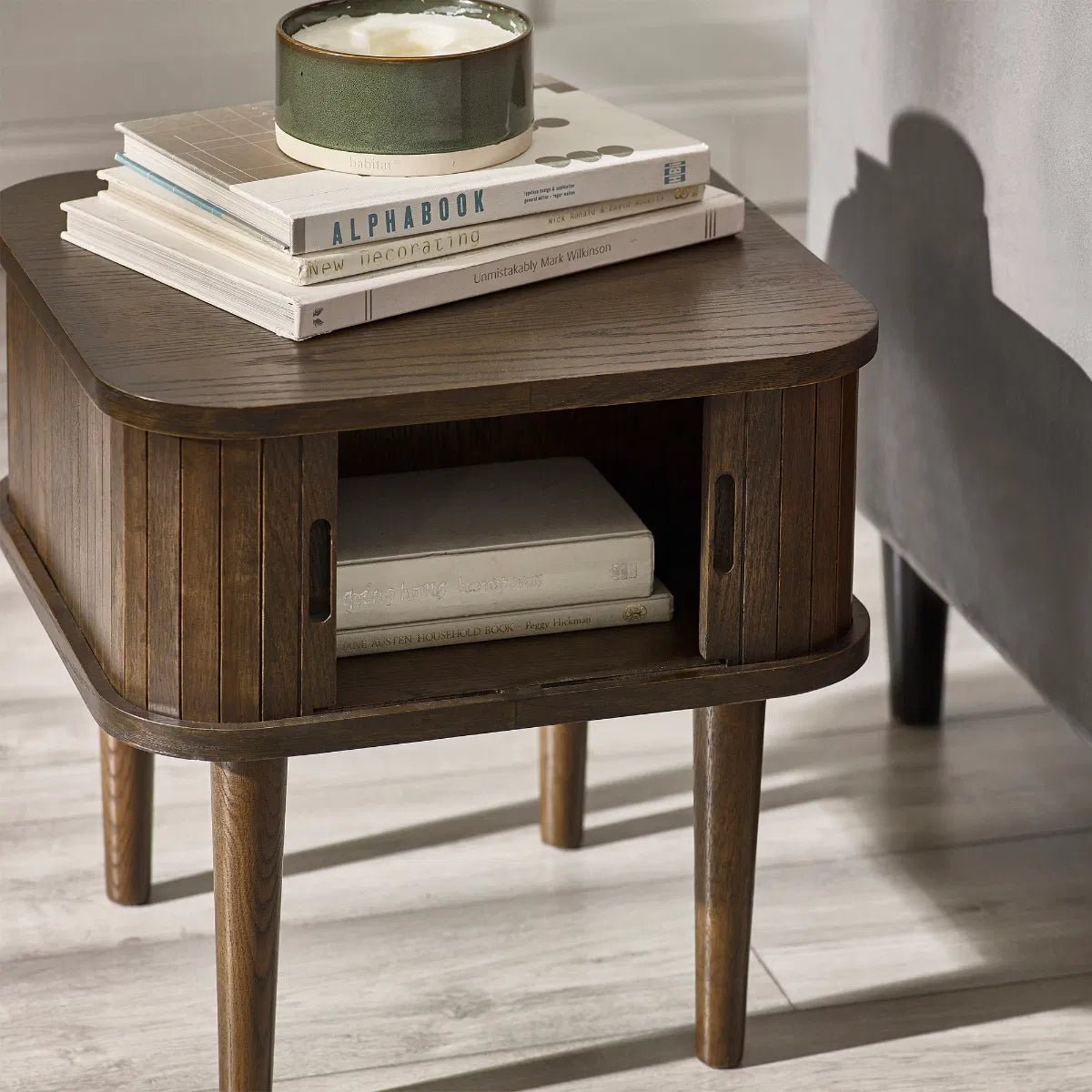 Arya Side Table with 2 Sliding Doors - Julian Bowen