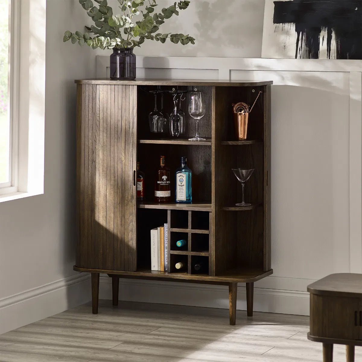Arya Wine Cabinet with 2 Sliding Doors - Julian Bowen