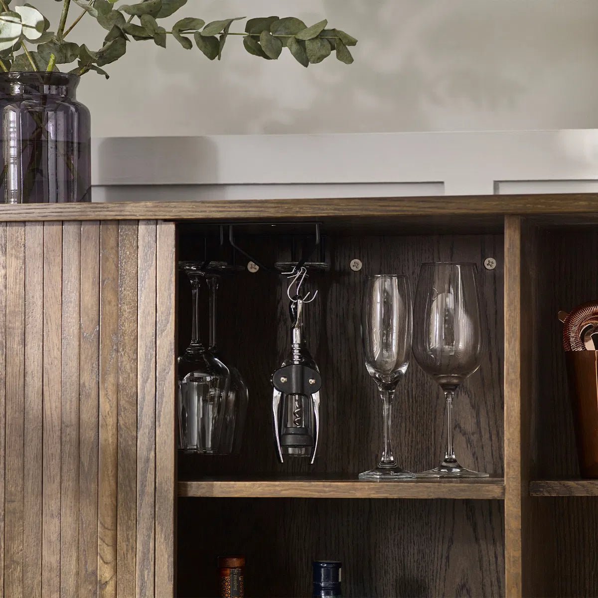 Arya Wine Cabinet with 2 Sliding Doors - Julian Bowen