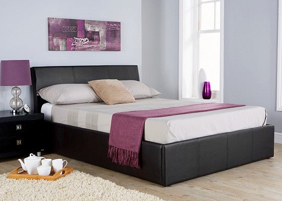 Ascot Faux Leather Ottoman Bed (5' King Size) - GFW