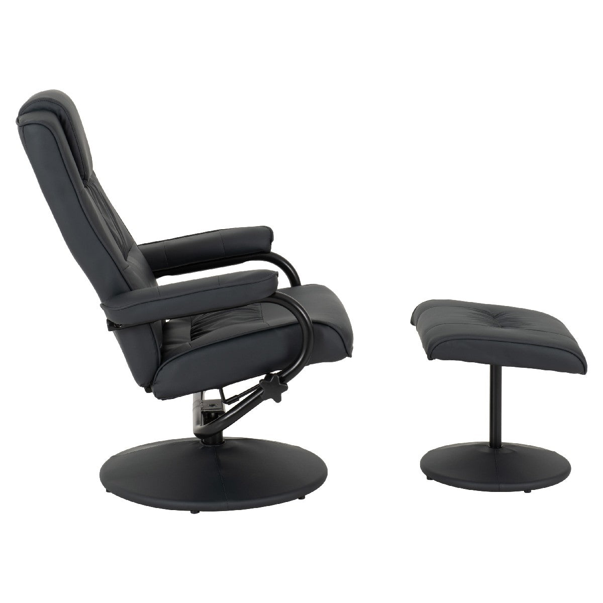 Ascot Faux Leather Recliner Chair & Footstool - Seconique