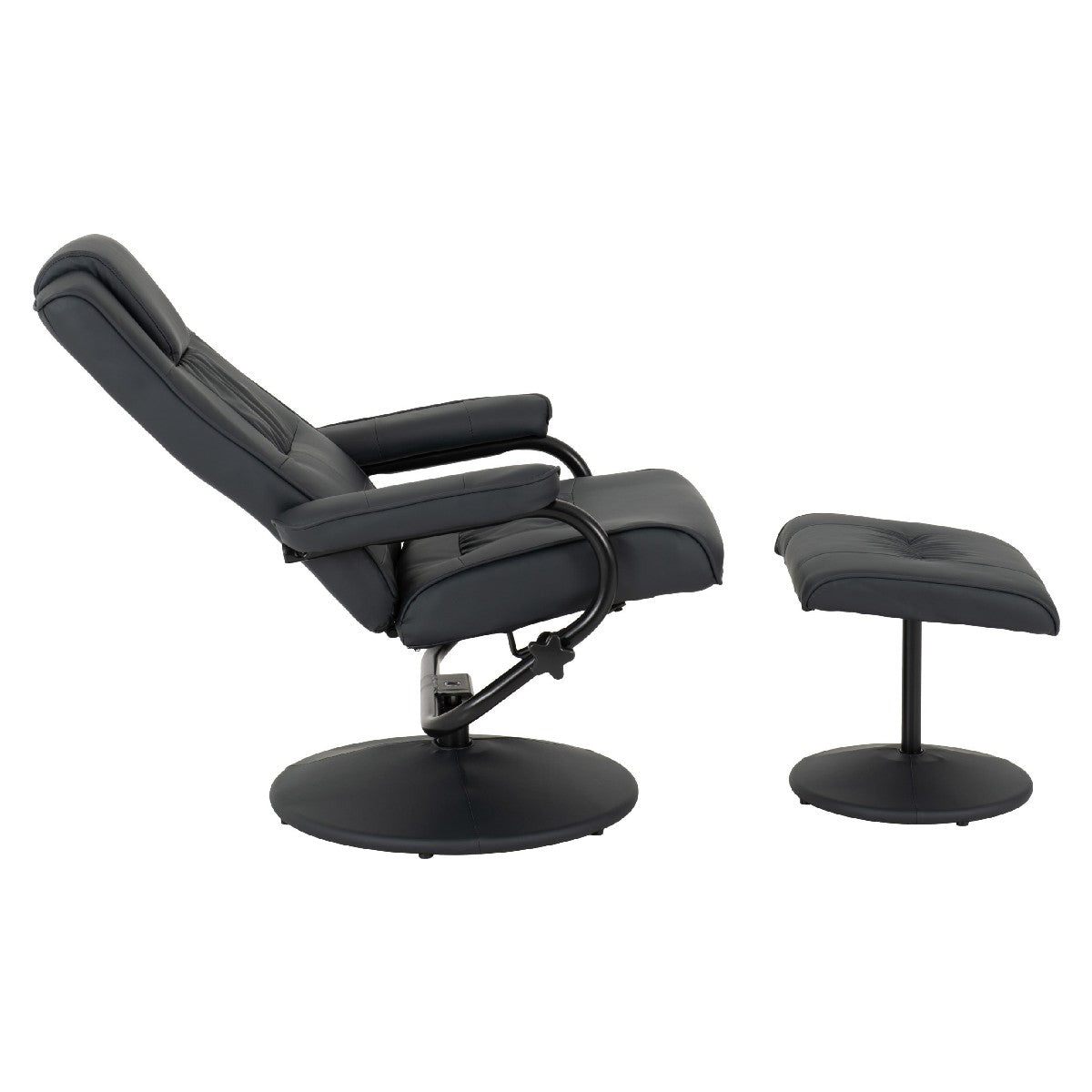 Ascot Faux Leather Recliner Chair & Footstool - Seconique