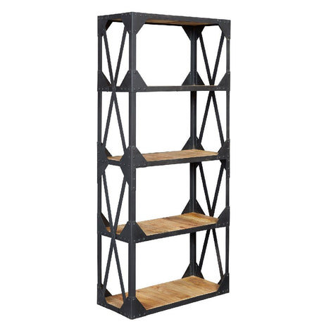 Ascot Industrial Reclaimed Wood and Metal Bookcase - Indian Hub