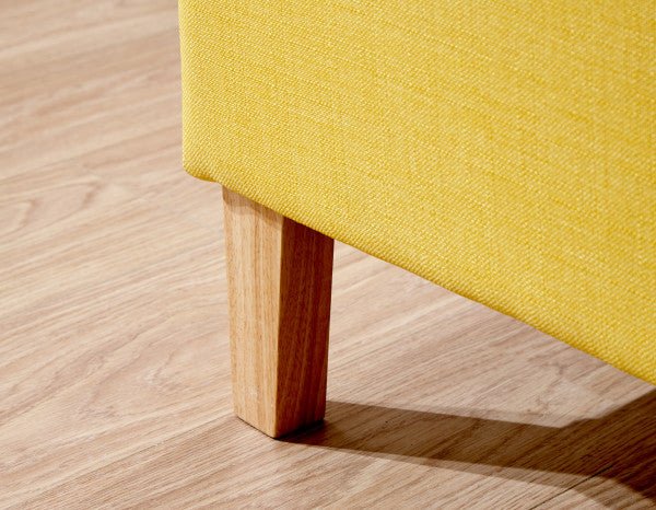 Ashbourne Mustard Double Fabric Bed (4'6" Double) - GFW