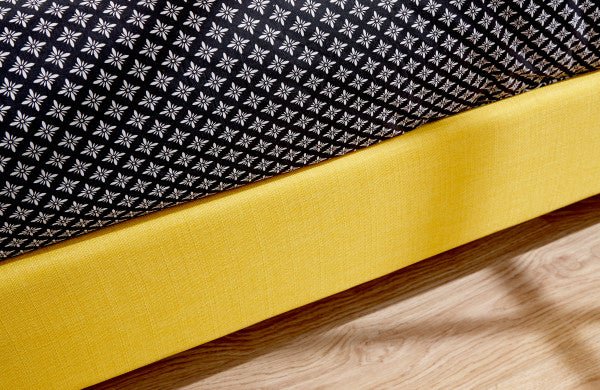 Ashbourne Mustard Double Fabric Bed (4'6" Double) - GFW