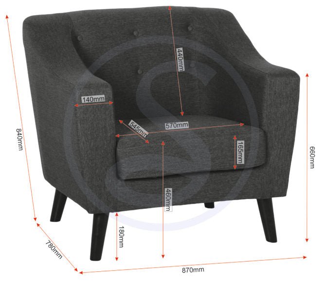 Ashley Fabric Armchair - Seconique