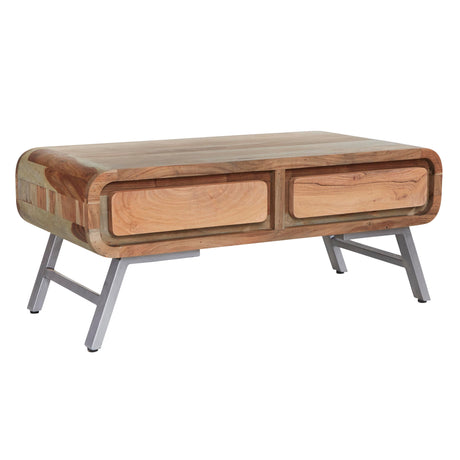 Aspen Reclaimed Solid Wood 2 Drawer Coffee Table - Indian Hub