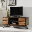 Aspen Reclaimed Solid Wood 4 Drawer TV Unit - Indian Hub