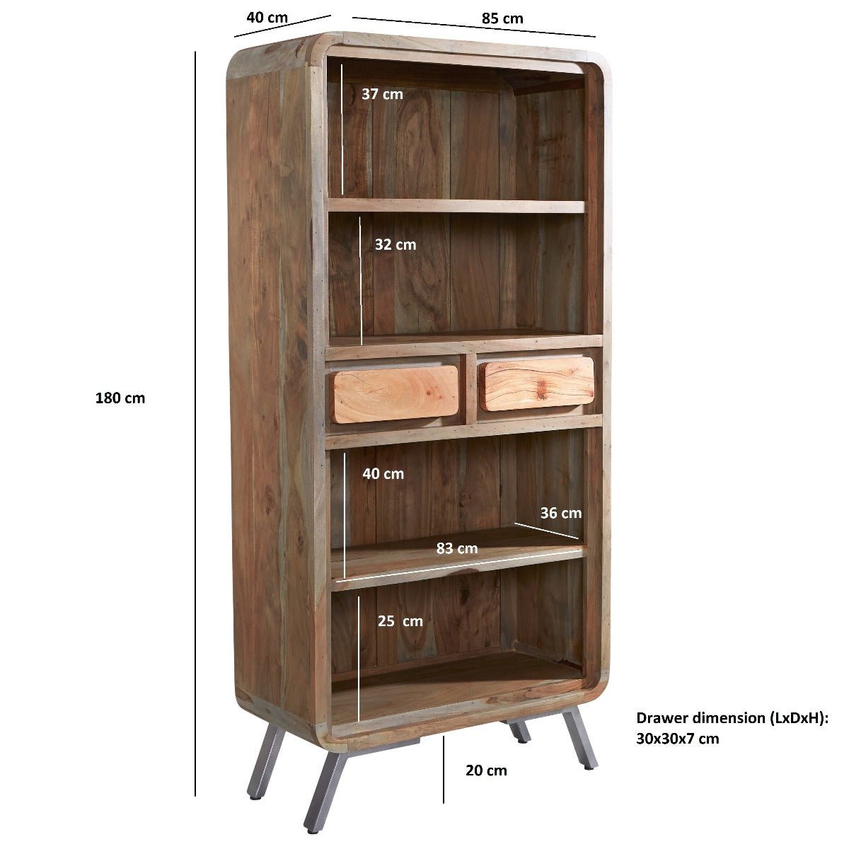 Aspen Reclaimed Solid Wood Bookcase - Indian Hub