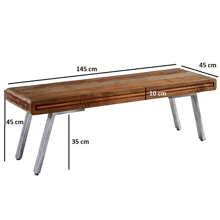 Aspen Reclaimed Solid Wood Dining Bench - Indian Hub