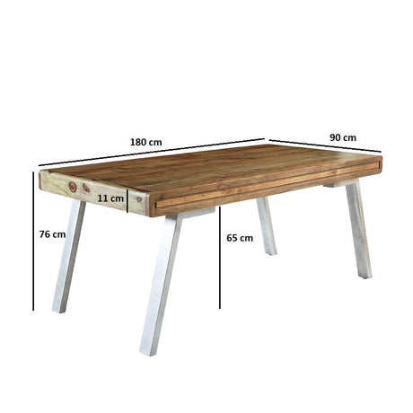 Aspen Reclaimed Solid Wood Large Dining Table - Indian Hub