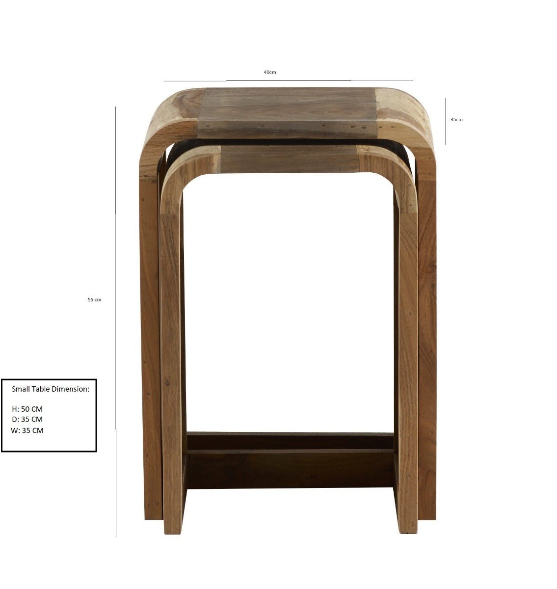 Aspen Solid Wood Nest of Tables - Indian Hub