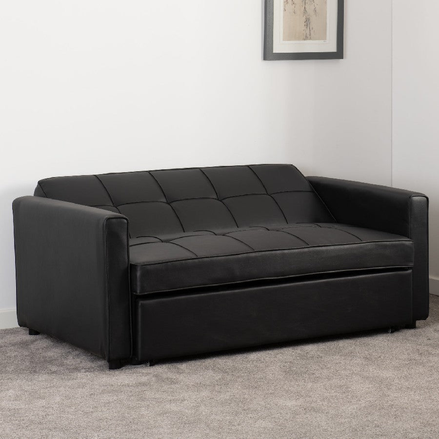 Astoria 2 Seater Faux Leather Pull Out Sofa Bed - Seconique
