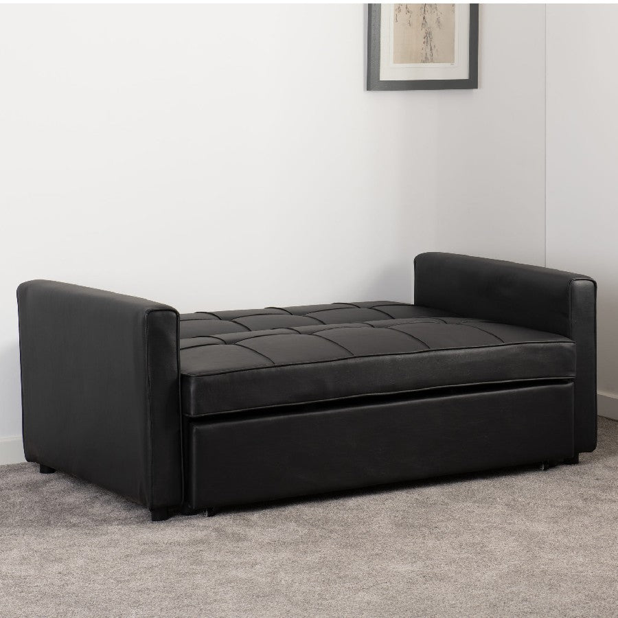 Astoria 2 Seater Faux Leather Pull Out Sofa Bed - Seconique
