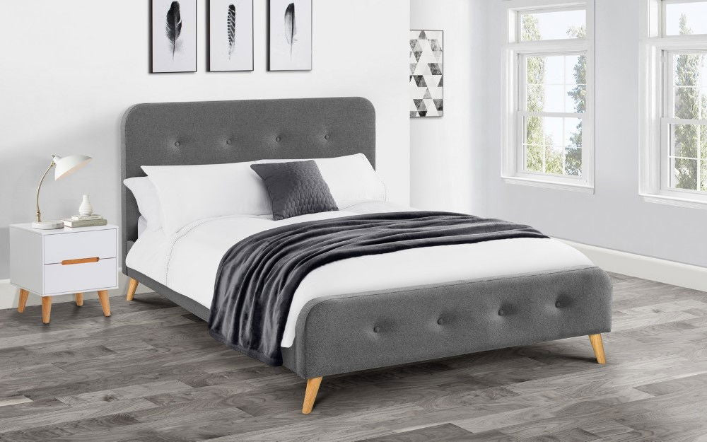 Astrid Curved Retro Buttoned Bed - Julian Bowen
