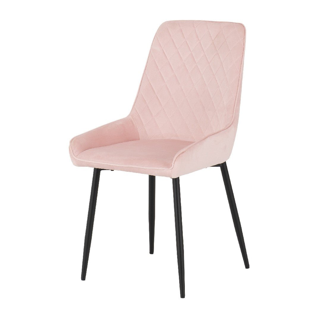 Athens Dining Set with 4 Avery Velvet Chairs - Seconique