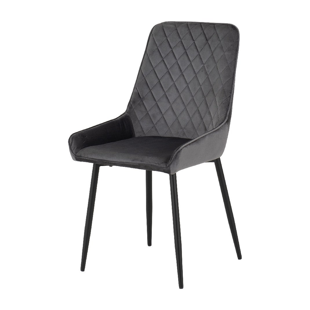 Athens Dining Set with 4 Avery Velvet Chairs - Seconique