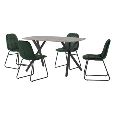 Athens Dining Set with 4 Lukas Velvet Chairs - Seconique