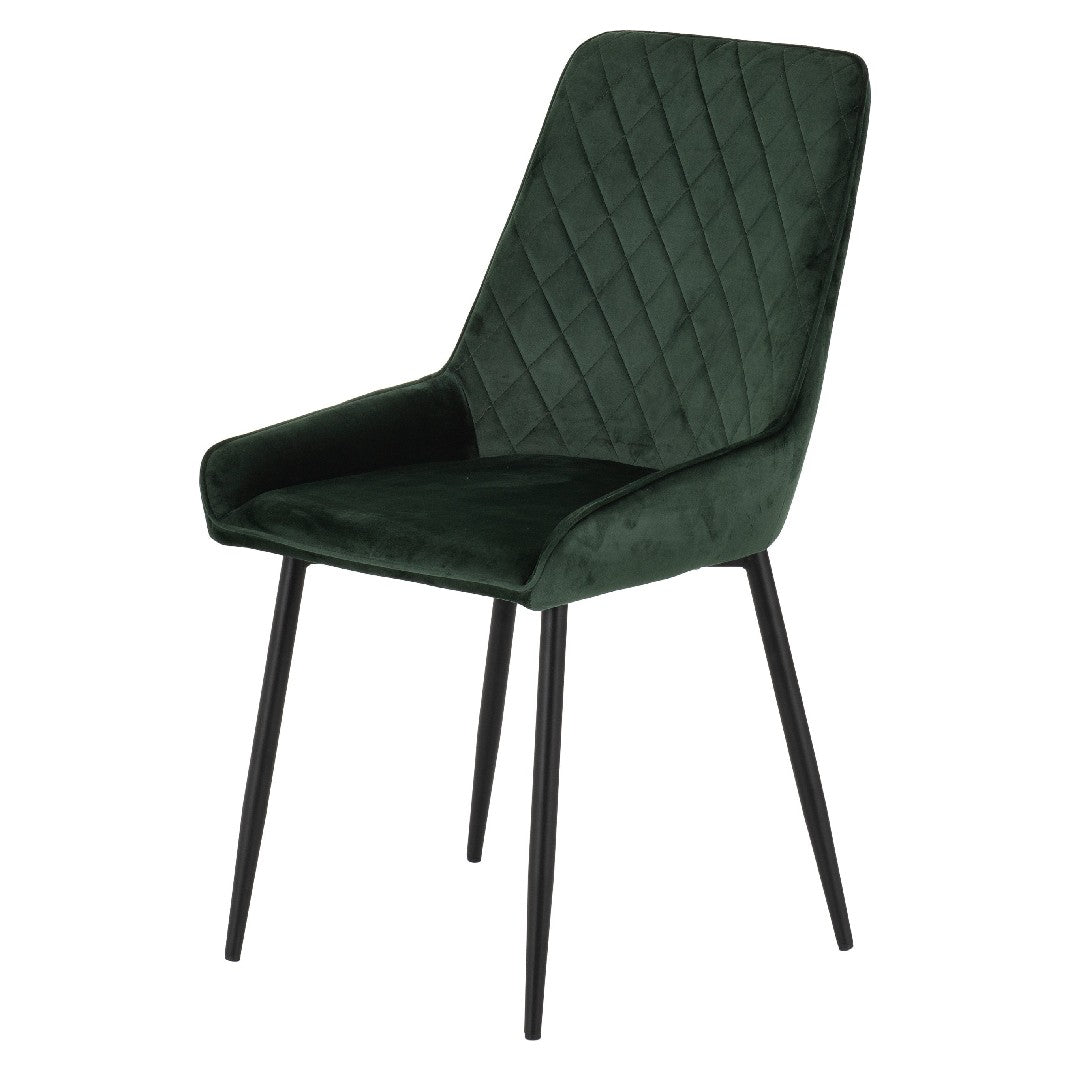 Athens Oak Effect Dining Set with 4 Avery Velvet Chairs - Seconique