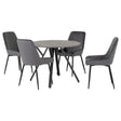 Athens Round Dining Set with 4 Avery Chairs - Seconique