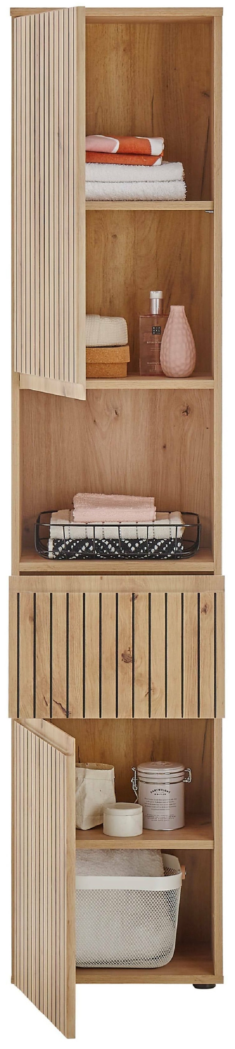 Austin 2 Door 1 Drawer Tall Bathroom Cabinet - Julian Bowen