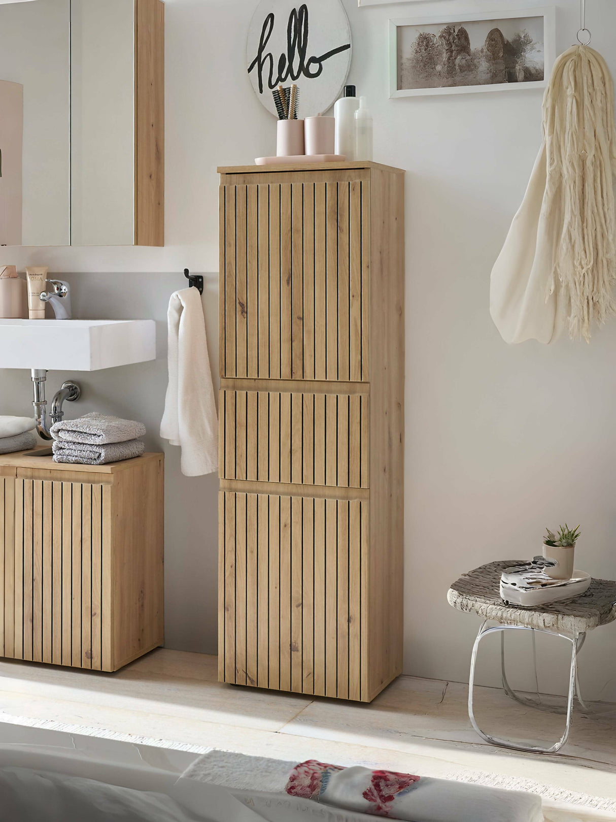 Austin 2 Door 2 Drawer Narrow Bathroom Cabinet - Julian Bowen