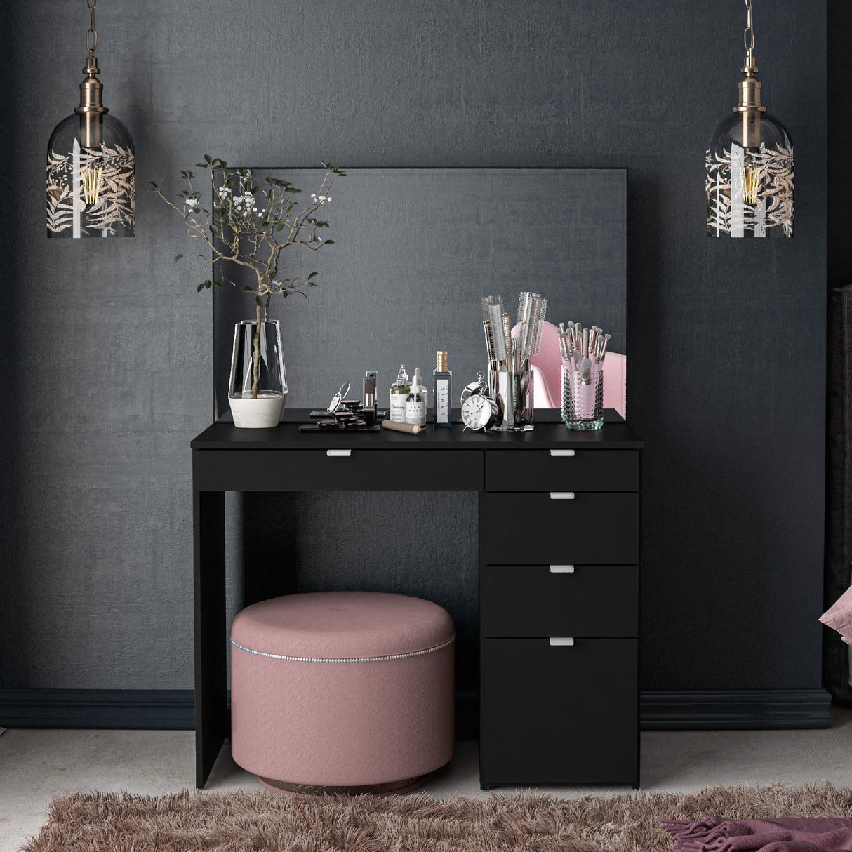 Ava 5 Drawer Vanity Dressing Table - Birlea