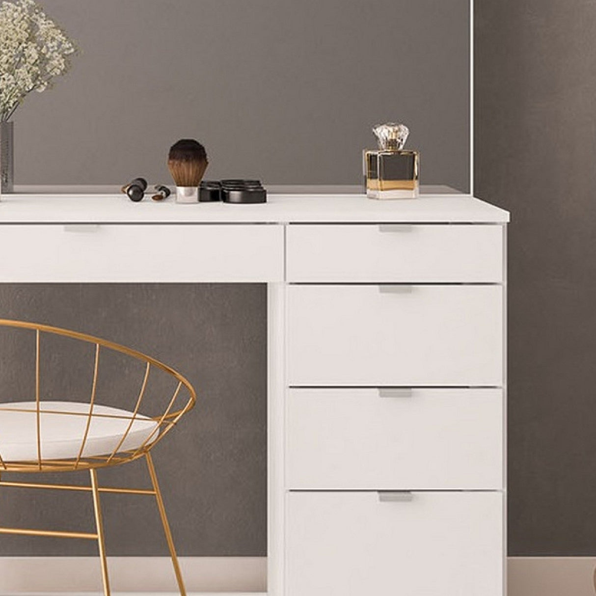 Ava 5 Drawer Vanity Dressing Table - Birlea