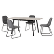 Avery Extending Dining Set with 4 Lukas Velvet Chairs - Seconique
