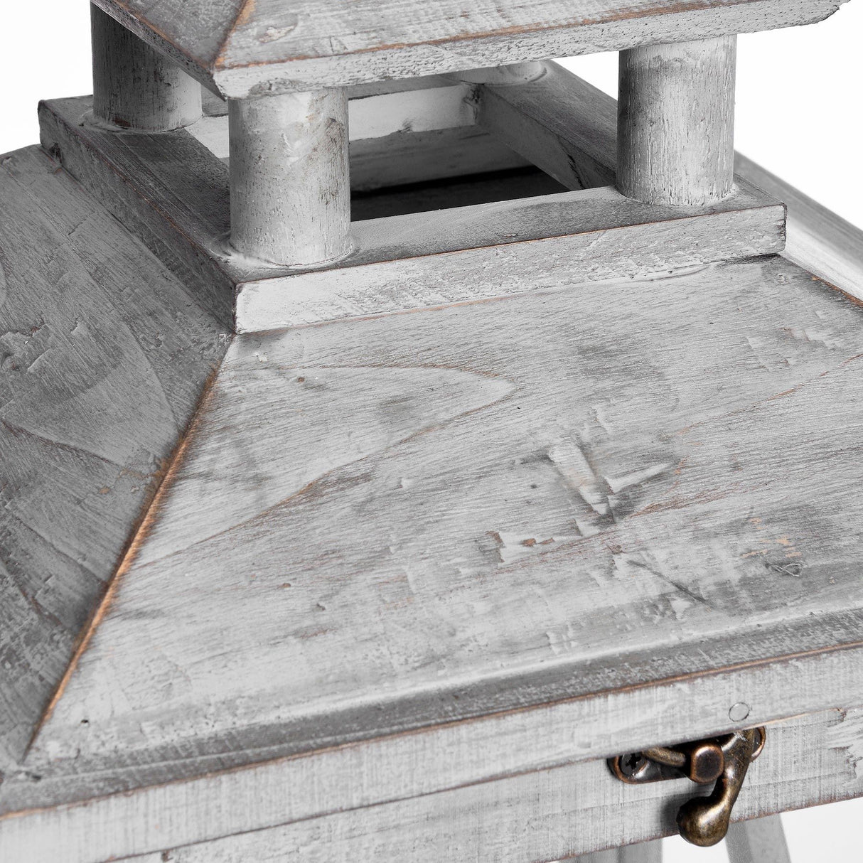 Set of Three Wooden Cross Section Lantern Lamps