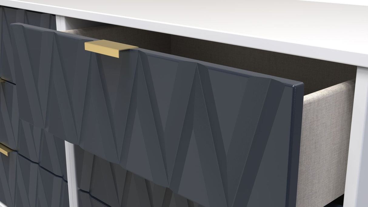 Diamond 6 Drawer Midi Chest with Gold Hairpin Legs